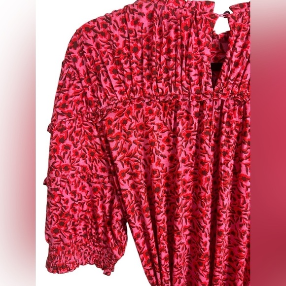 Boden Pink & Red Yoke Detail Belted Jersey Mini Dress Women’s Sz 12 Regular NWT - Picture 16 of 16